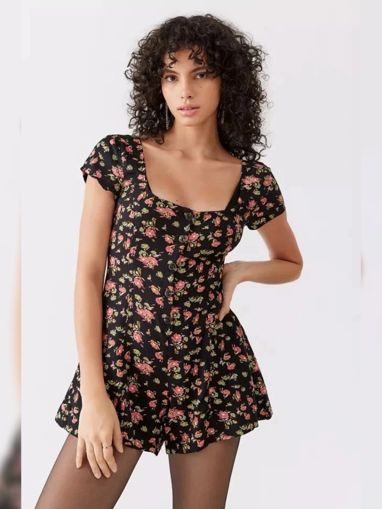 Urban Outfitters My So Called Romper M 6 Womens Casual Floral Printed New 40672
